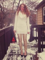 3 Tips for Wearing Gold Sequin Leggings 
