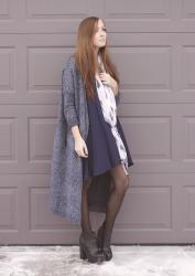 Navy Days // Urban Outfitters Cardigan, Tobi Dress