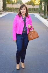 Throw Back Thursday Fashion Link Up: Hot Pink Moto Jacket