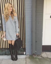 gray sweater dress