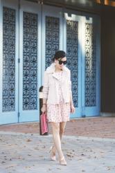 In Pink: Pale Pink Jacket and Valentino Clutch
