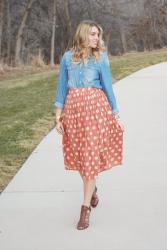 CHAMBRAY + POLKA DOTS