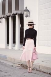 In Pink: Peplum Skirt and Fendi 2 Jours Bag