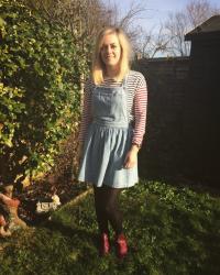 How To Wear a Denim Pinafore in Winter
