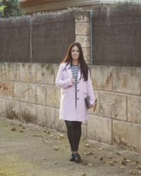 Pink Coat, Striped Tee