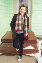 Outfit: Mixing Plaid and Stripes 
