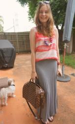 Grey and Stripes! More Maxi Skirt Outfits