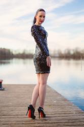 Party Lookbook Minikleid als Paillettenkleid