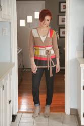 Cute Outfit of the Day: Color Block Wrap Sweater