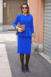 Isabel Garcia royal blue peplum dress