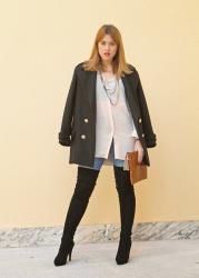 Over the knee boots and oversize 