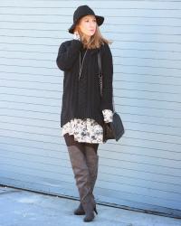 Sweater + Dress Layering