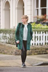 FAUX FUR GREEN COAT