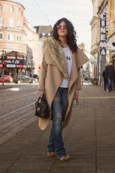 Extra Long Beige Coat 