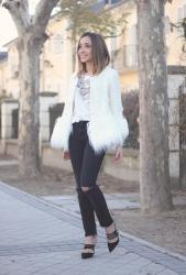 White Faux Fur Coat