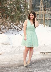 Mint Lace Valentine's Day Dress