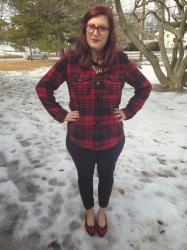 Day 10: Red Plaid & Heart Flats