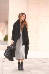 grey long dress
