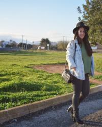 Black, green and oversize denim jacket