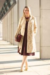 Leather dress in Marsala