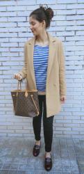 Navy Sweater+ Camel Coat