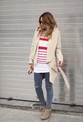 TRENCH AND STRIPED SWEATER | SPRING IS NOT SO FAR