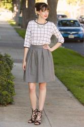 Grey Pleated Skirt