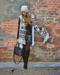 FRINGED skirt in black