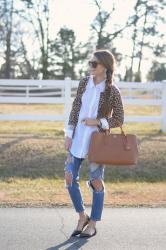 Leopard & Ripped Jeans