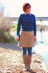 Washed Suede Skirt