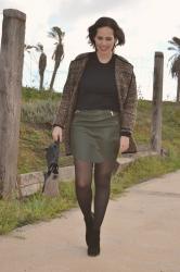 Green Leather Skirt