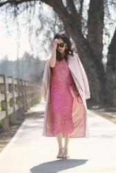 In Pink: Pink Lace Set and Blush Pink Trench