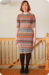 OOTD/Made by Me File: The Two Hour Dress: McCall's 6886 in a Colorful Tribal Print ITY Knit.