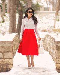 Red Textured Midi