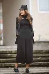 ALL BLACK outfit with CULOTTES// must have SS' 15 