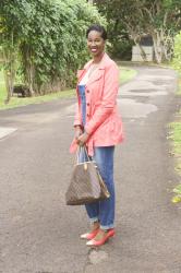 Denim Overalls and Coral