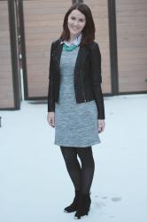 Style: A Gray Dress in White Snow