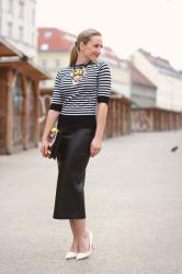 Midi skirt & stripes