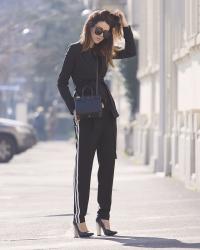 TAILLEUR NERO SPORTY CHIC – MILAN FASHION WEEK