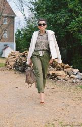 Blending With Nature - Shearling Jacket and Army Green Pants