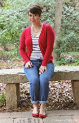 Casual Stripes & Red Flats 