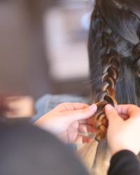 Overlapping Half Up/Half Down Braids with Swell Beauty, Laguna Beach