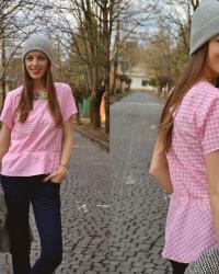 SIY: pink gingham blouse 