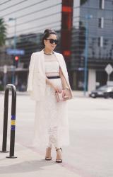 All White Style: Self Portrait Dress and White Blazer