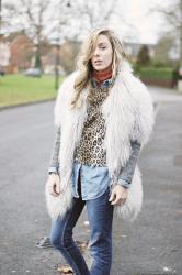 Weekend recap + Styling Double denim, shaggy fur &Leopard print 