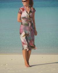 watercolour silk dress