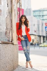 Orange blazer