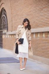 Spring Style | White Dress + Trench 