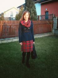 Last winter outfit in tartan pattern