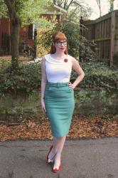 Pencil Skirt + Poppy Field 